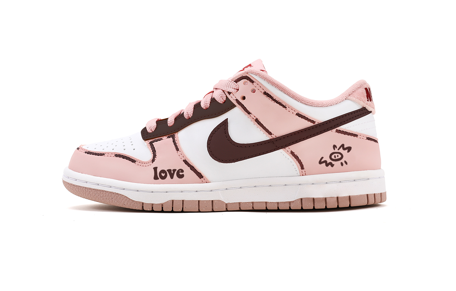 

Детские кроссовки для скейтбординга Dunk Velvet Low Top для подростков Nike, розовый