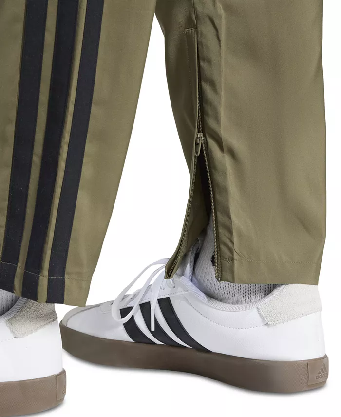 Мужские брюки Stanford Essential с тремя полосками и открытым низом adidas, зеленый — фото 4
