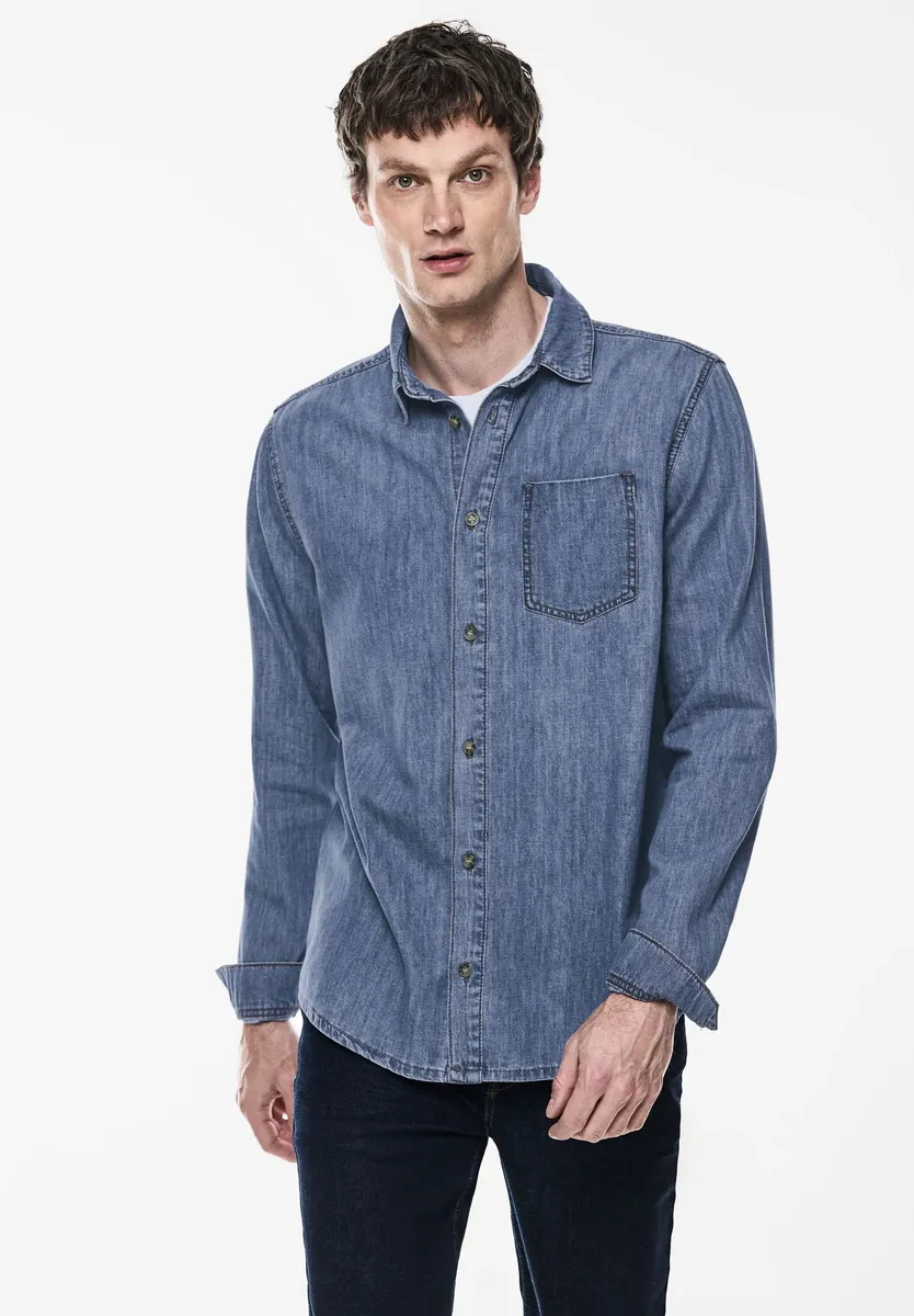

Джинсовая рубашка STREET ONE MEN из чистого хлопка, цвет Light Blue Wash