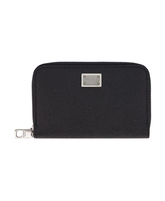 

Элегантный кошелек из телячьей кожи с застежкой-молнией Dolce & Gabbana, черный