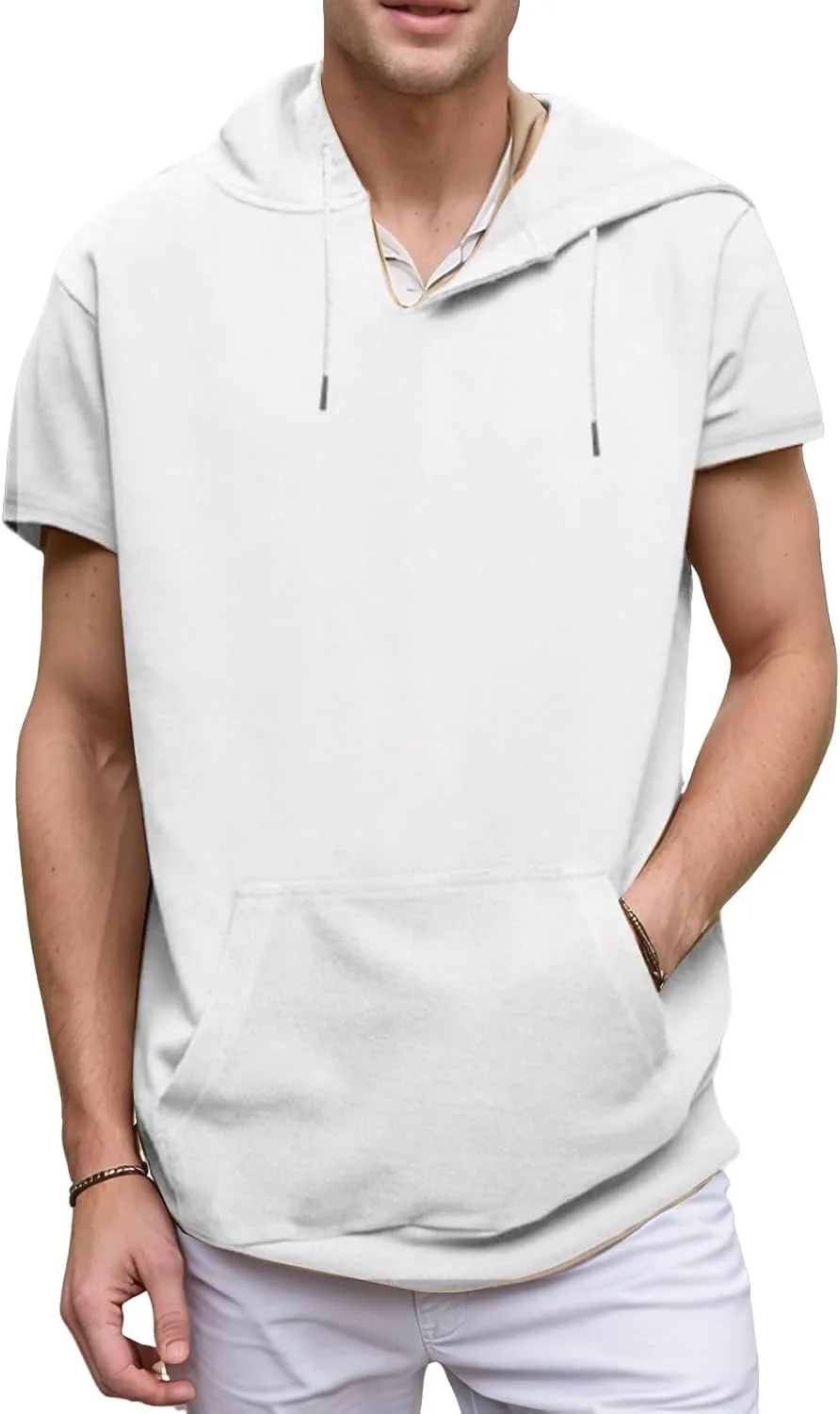 

Мужская толстовка с коротким рукавом и шнурком XDFVC