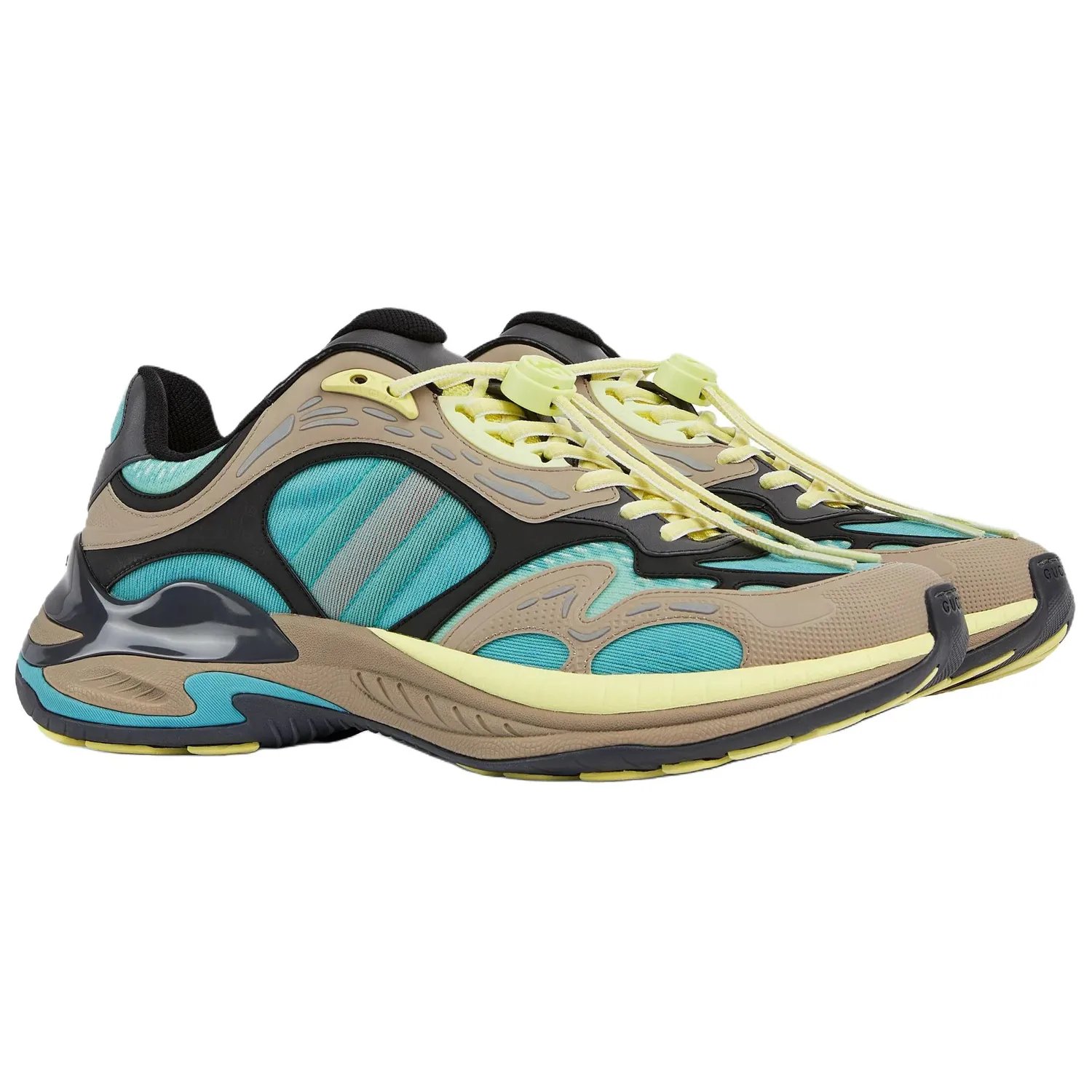 GUCCI Кожаные низкие кроссовки на 5 см мужские бежевые — фото 4