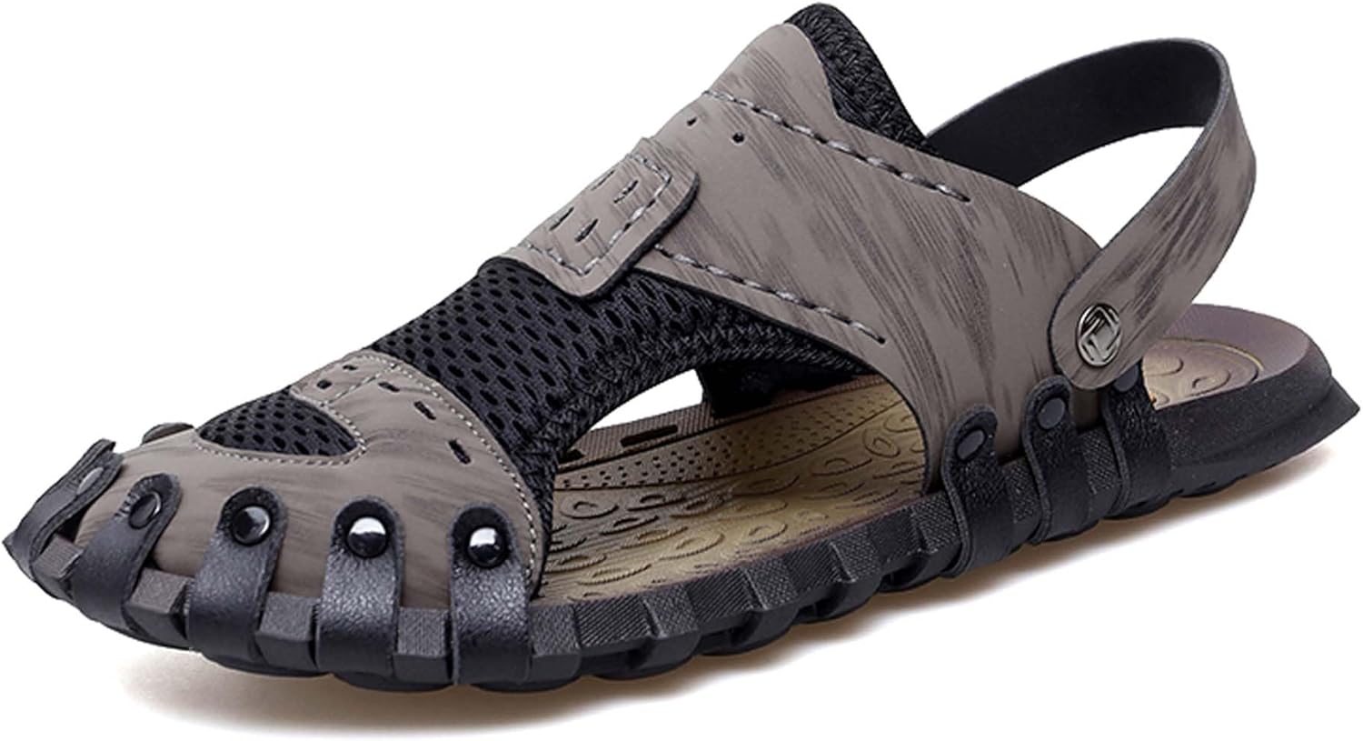 

Мужские сандалии с закрытым носком Спортивные прогулочные повседневные сандалии тапочки для улицы Нескользящие походные туфли Обувь для водных видов спорта Быстросохнущие плавательные и пляжные туфли Generic, хаки