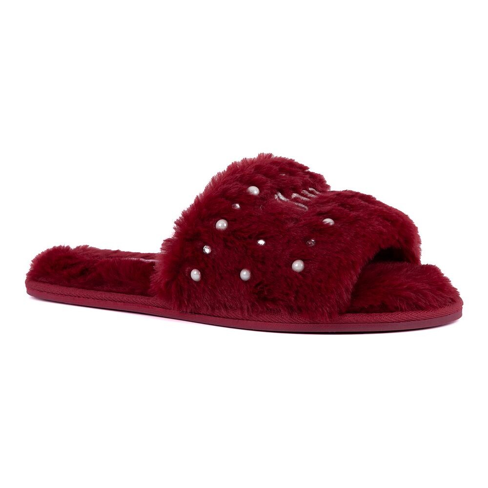

Женские тапочки с открытым носком Juicy Couture Gyanna 2, цвет Burgundy