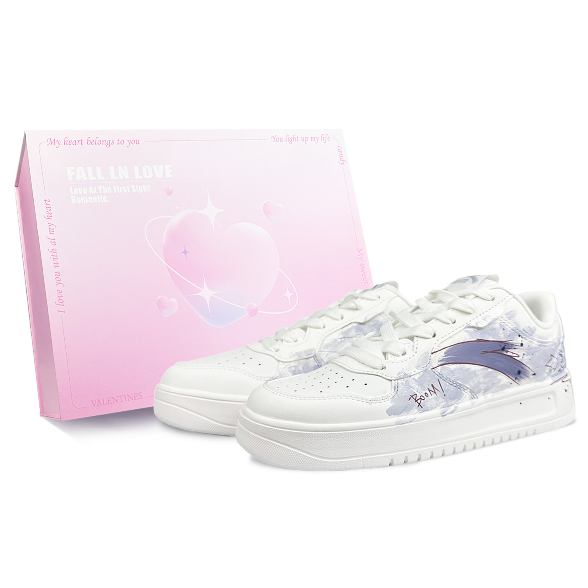 

ANTA Скользостойкие амортизирующие низкие скейтерские кроссовки Sweet Box для мужчин бело-голубые, цвет White Blue-Sweet Box