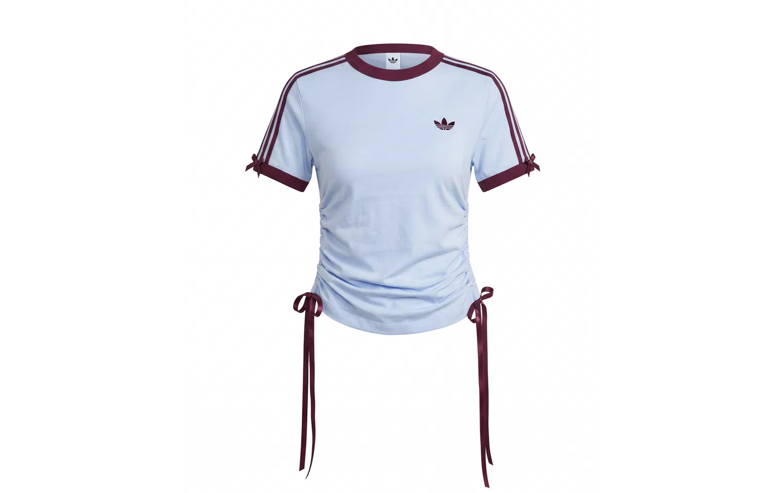 Футболка 3 Stripes женская Adidas Originals, Crystal Blue/Dark Reddish Purple