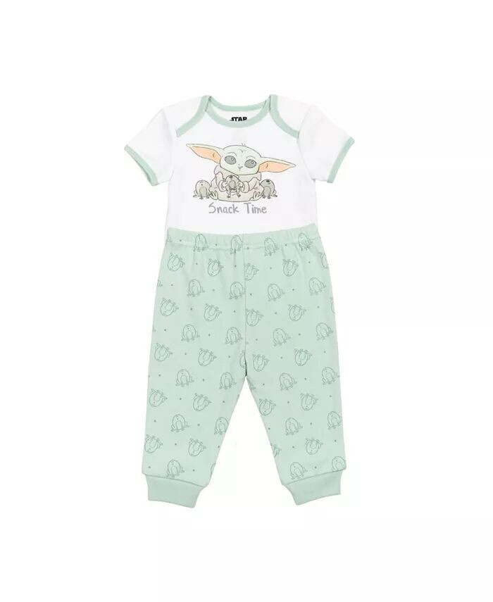 Комплект «Звездные войны» для маленьких мальчиков «Мандалорец» Baby Yoda Layette, боди, брюки, нагрудник, шапка Star Wars, мультиколор — фото 2
