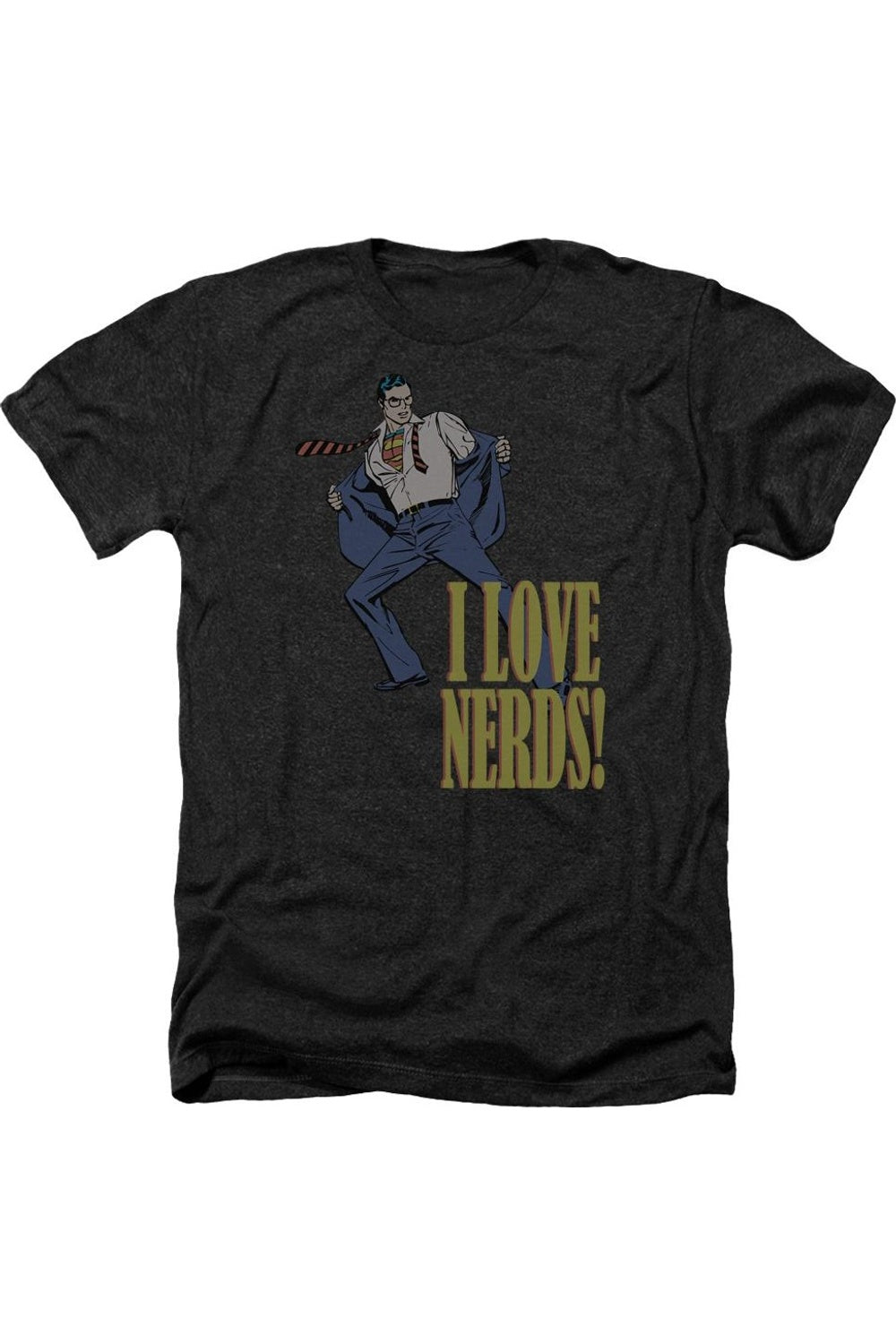 

DC Comics I Love Nerds Взрослая футболка Heather / футболка Gildan, черный