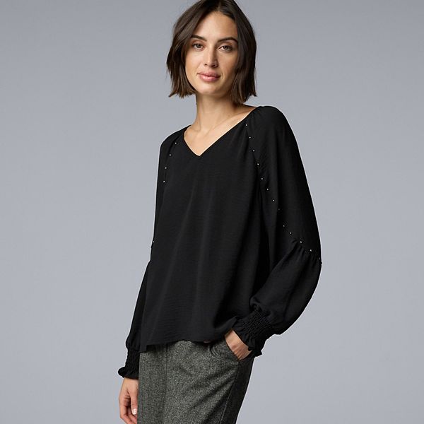 

Женская блузка с длинным рукавом и заклепками Simply Vera Vera Wang