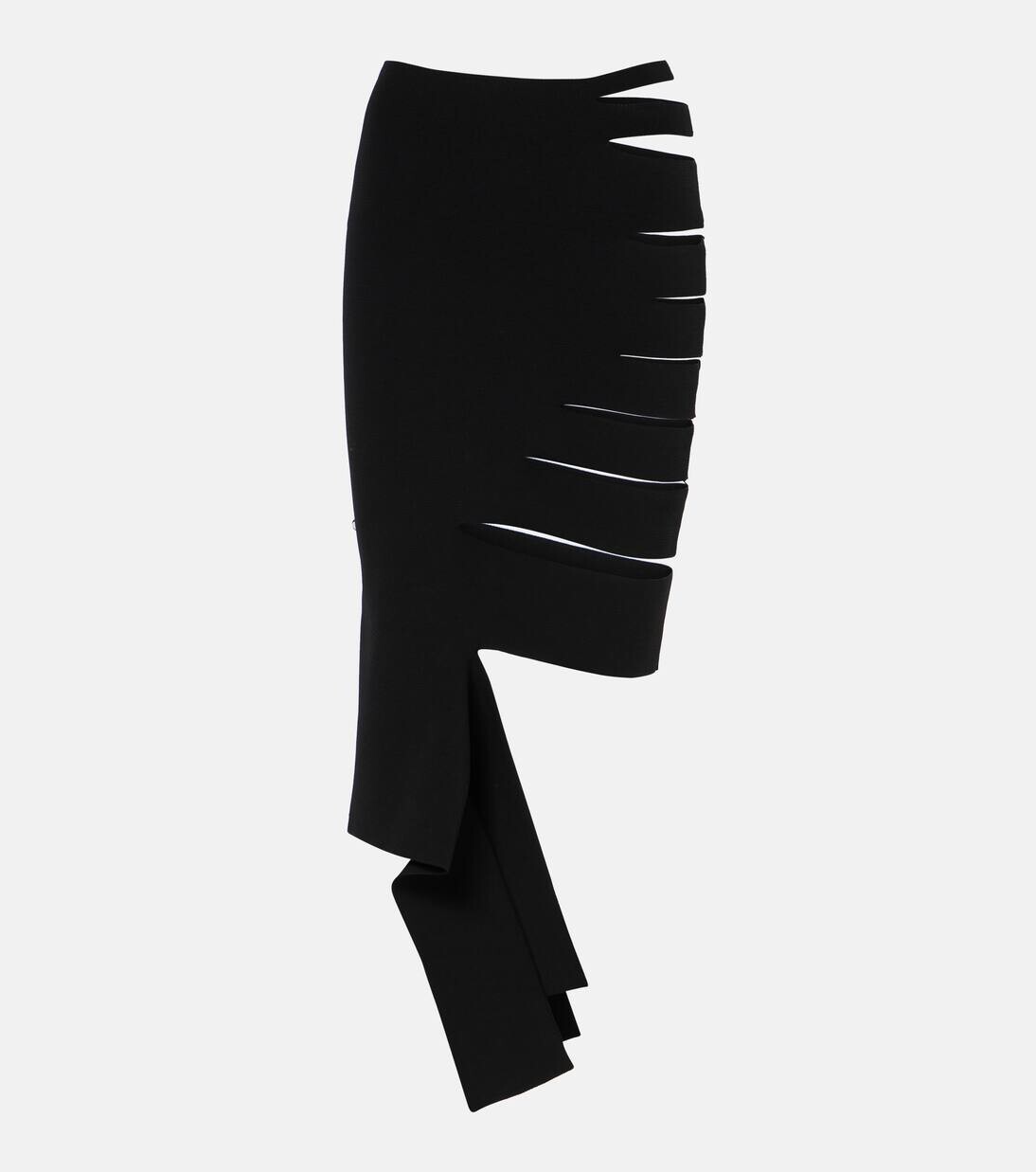 

Юбка миди с асимметричным вырезом Mugler, черный