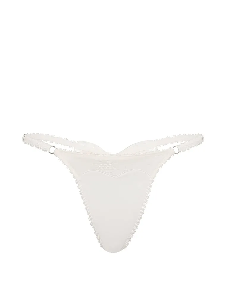 Дразнящие свадебные трусики-стринги с бантом Victoria'S Secret, Bow Back Coconut White — фото 3