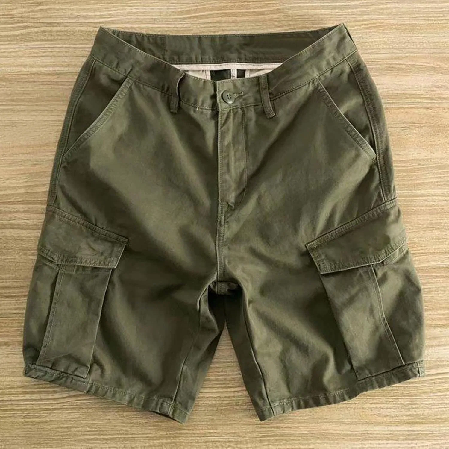 Шорты карго мужские, stretch, легкие, спортивные, A01_green — фото 2
