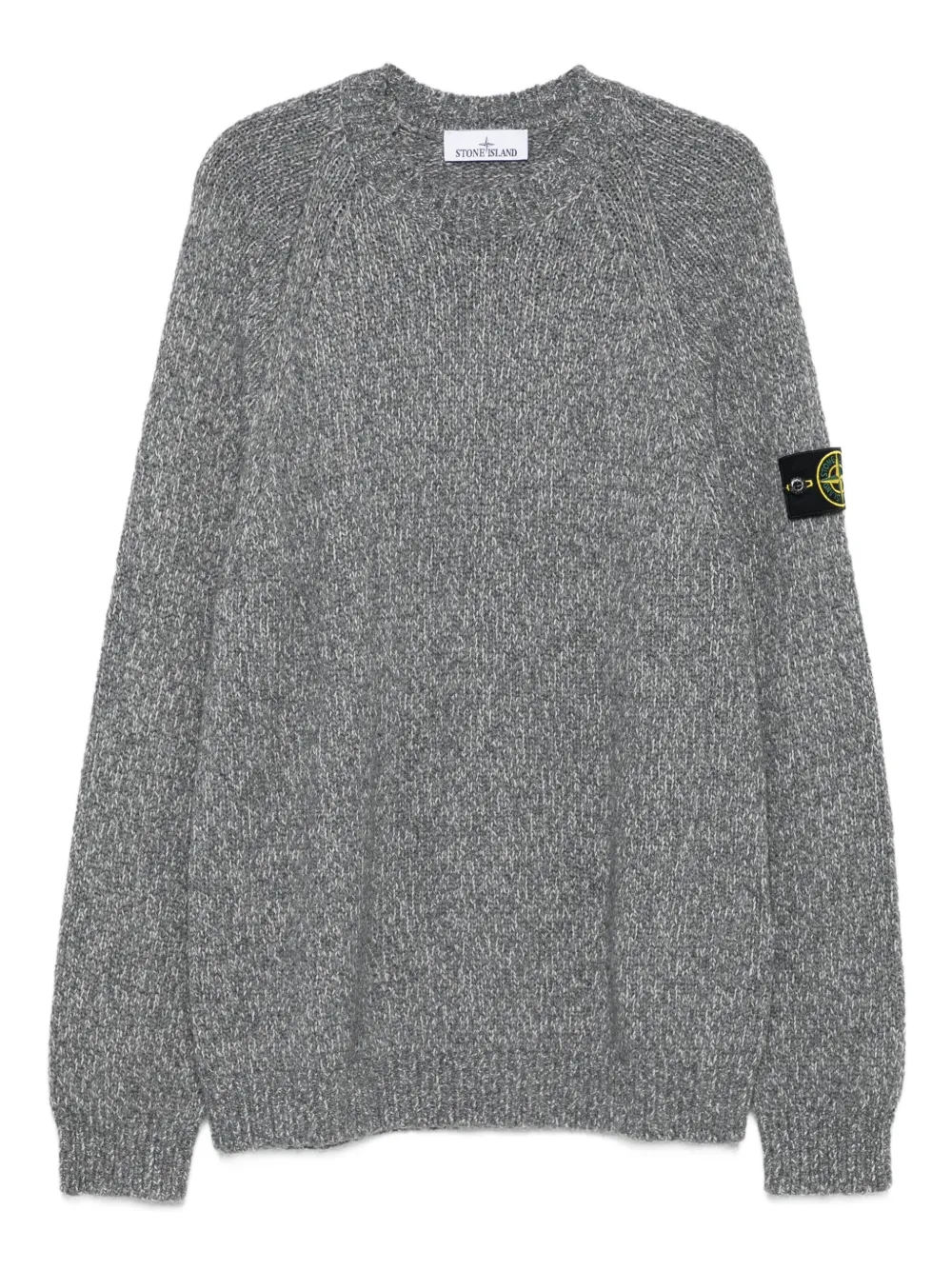 

Свитер с круглым вырезом и логотипом Stone Island, серый