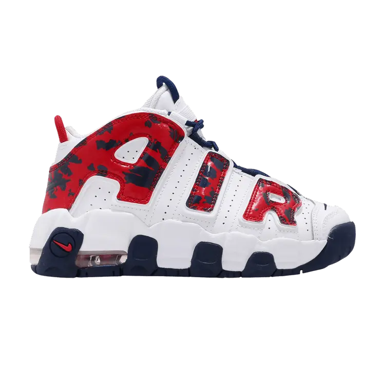 

Кроссовки Nike Air More Uptempo PS 'Red Navy Camo', белый