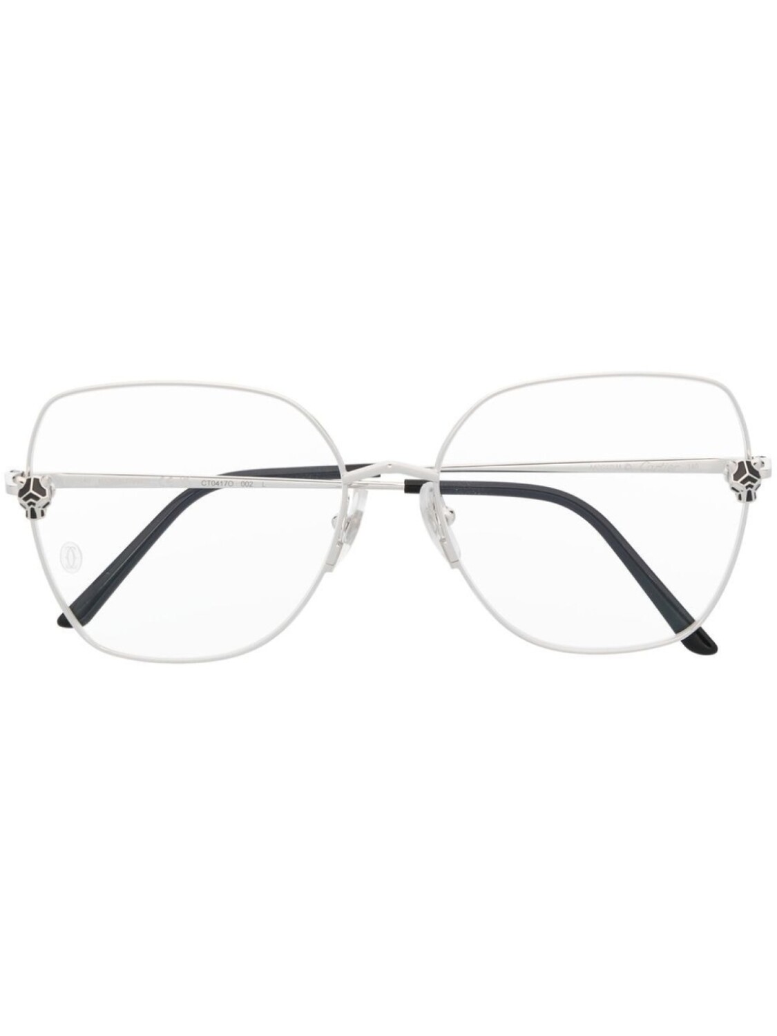 

Cartier Eyewear очки в массивной оправе с декором Panther, серебристый