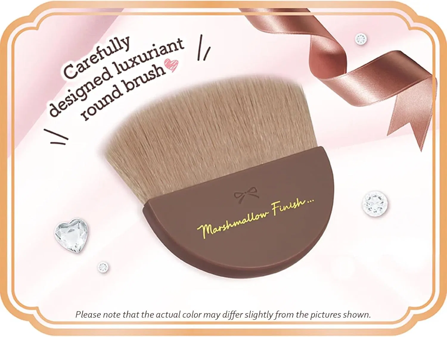 Кисть для лица Canmake Marshmallow Finish Powder Brush, круглая, матовый финиш, коричневая, 1 шт — фото 2