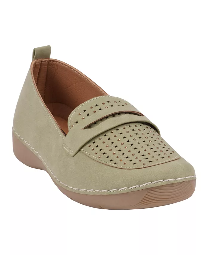 Женские лоферы Danita с декоративными элементами GC Shoes, зеленый