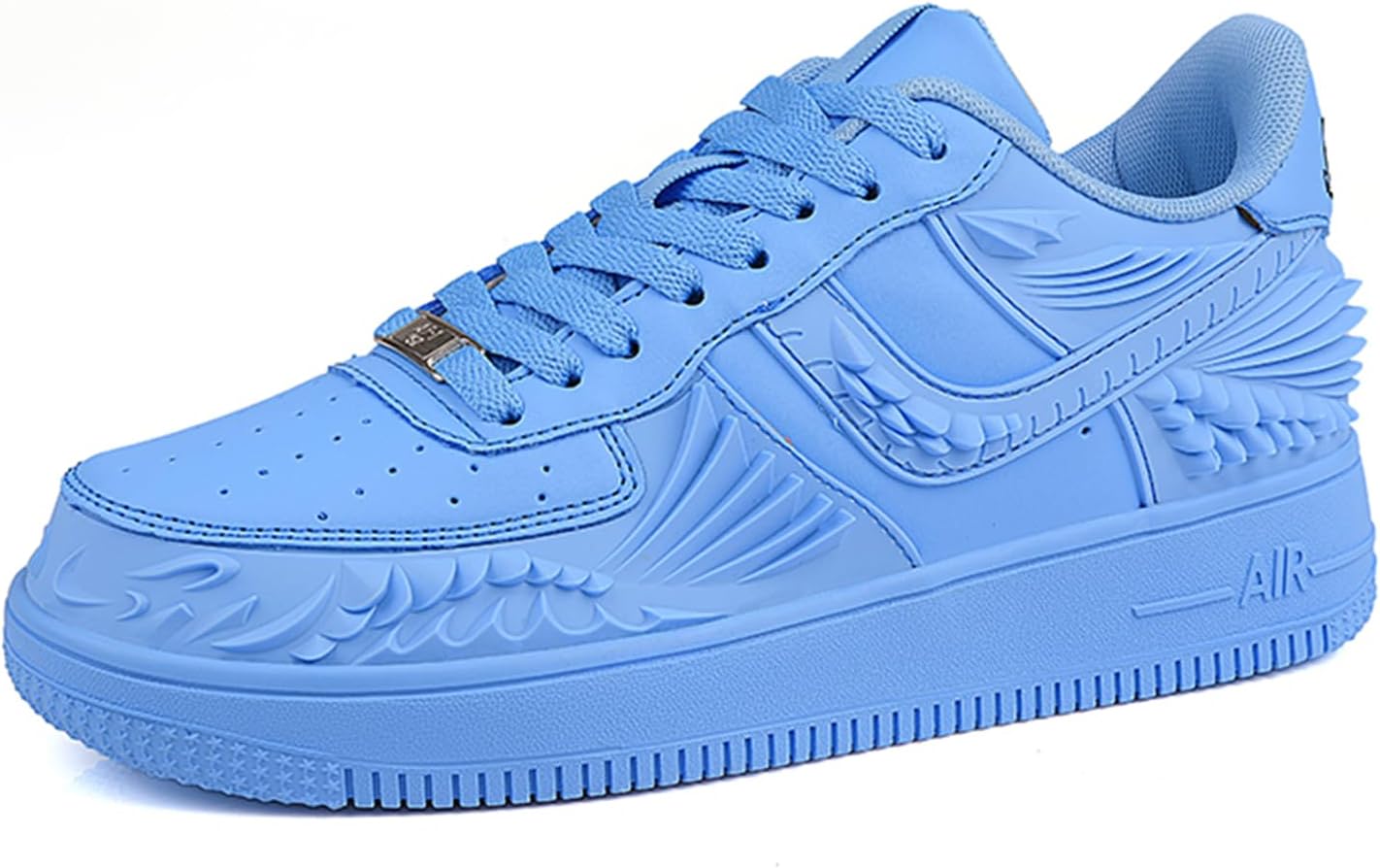 

Мужские кроссовки из искусственной кожи PU, модные обувь для скейтбординга с 3D текстурированным узором, шнуровкой, спортивные повседневные обувь Dacnakby, синий