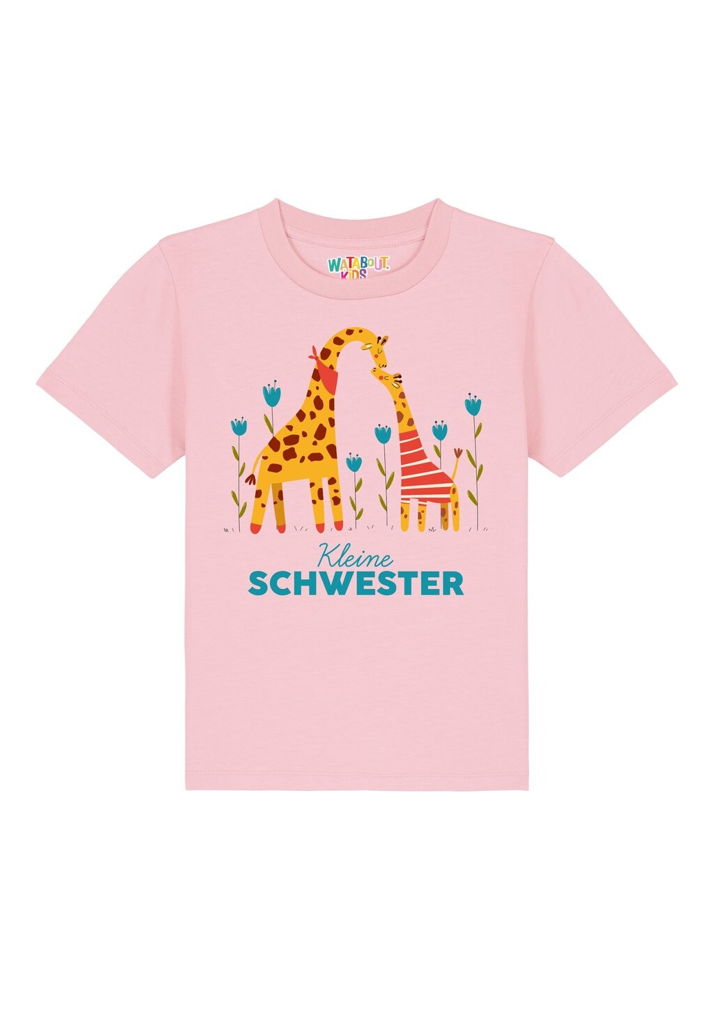 

Футболка с принтом GIRAFFE KLEINE SCHWESTER watapparel, светло-розовый