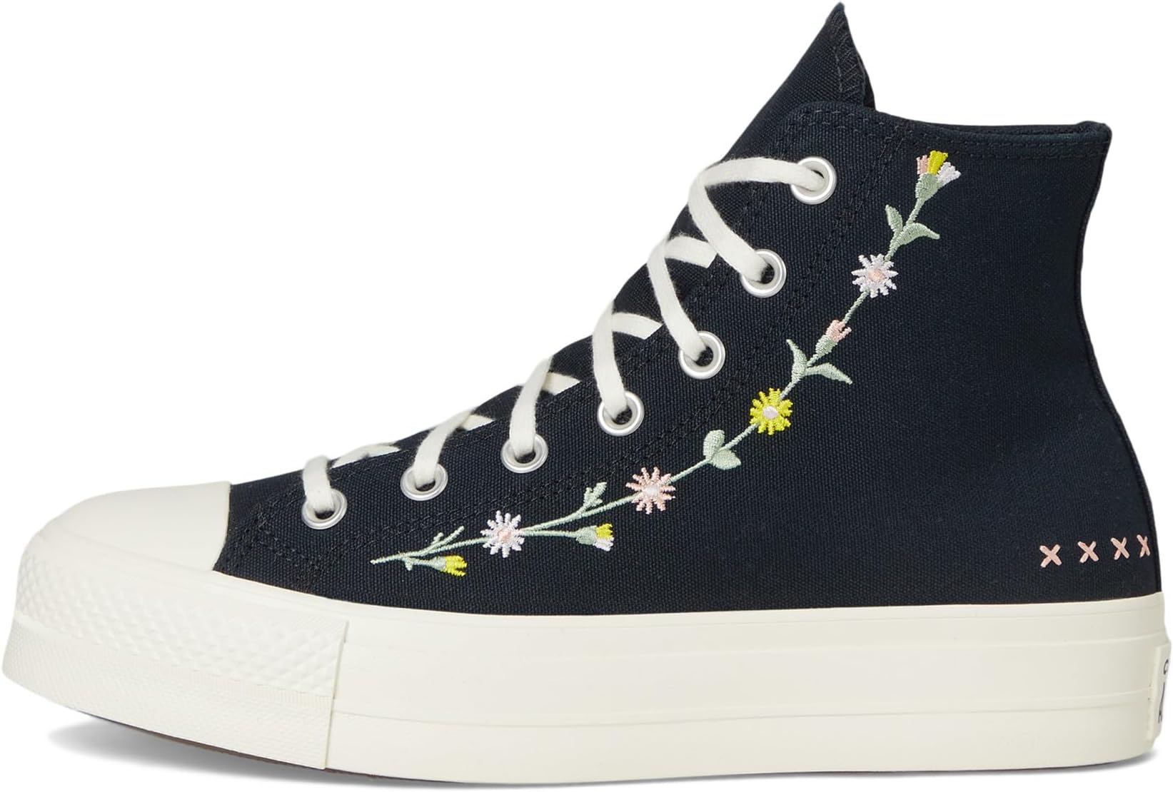 Кроссовки Converse Chuck Taylor All Star High-Top Platform Sneaker, Black/Egret/Flamingo Fade — фото 4