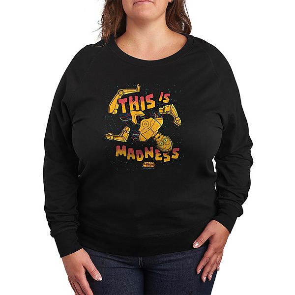 

Plus size футболка This is madness C-3PO с длинным рукавом из френч терри Star Wars, Black