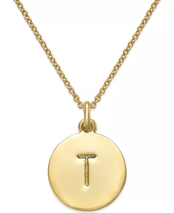 

Ожерелье с подвеской в виде инициалов, позолоченное 12 карат, 17 дюймов + удлинитель 3 дюйма Kate Spade New York, t