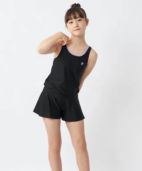 【FILA】Детский школьный купальник-комбинезон, школьный купальник, купальник для плавания, защита от ультрафиолета UPF50+ — фото 3