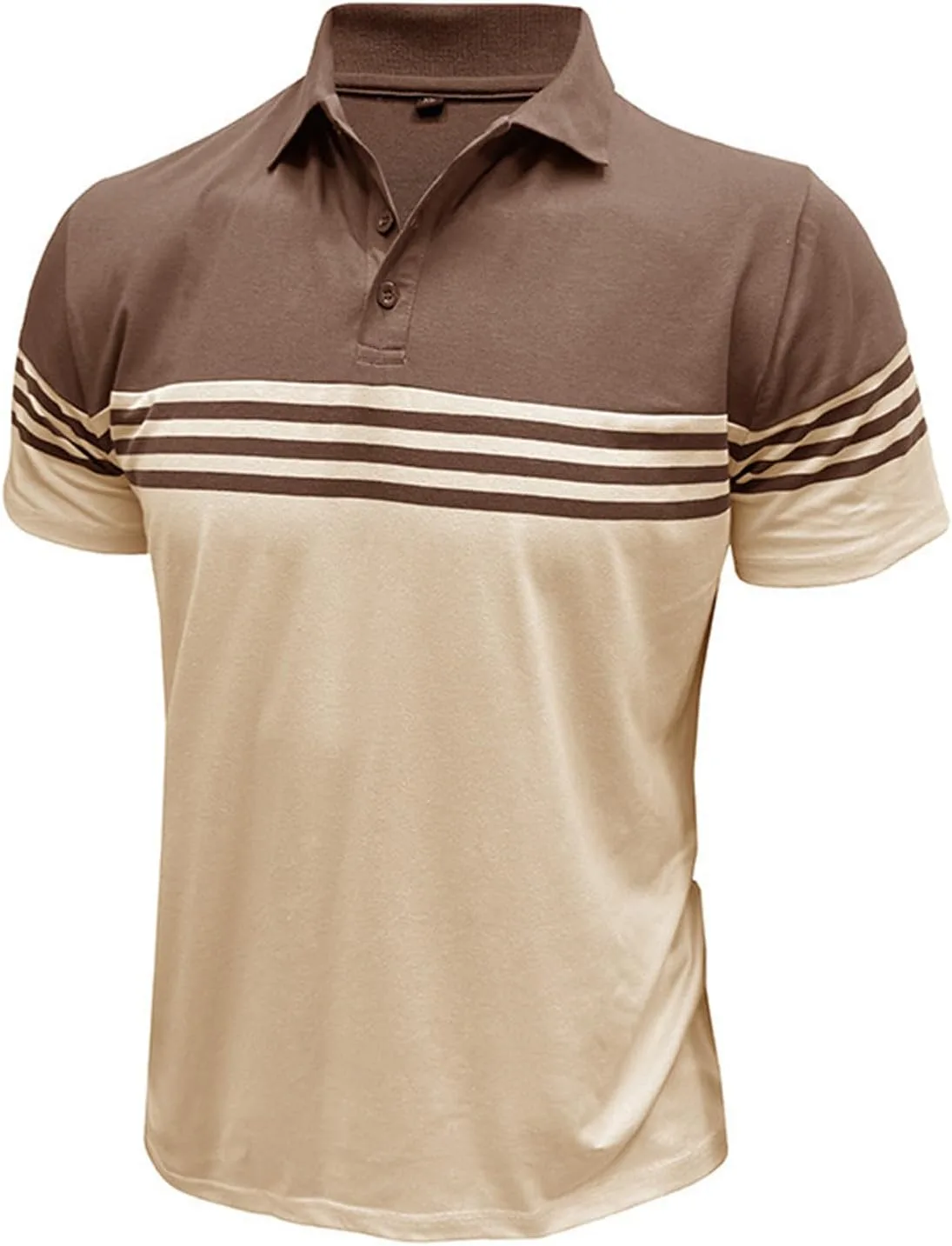 

Мужская короткая поло с коротким рукавом в полоску Easyoyo