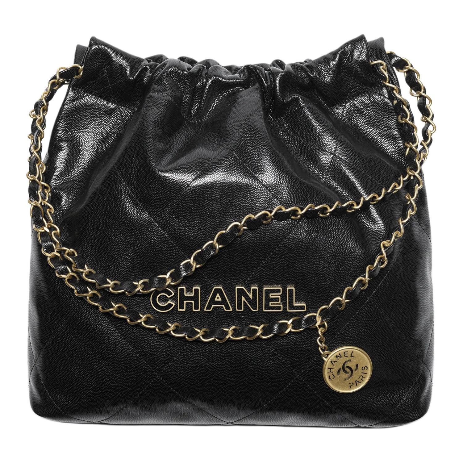 

Сумка женская маленькая черная из зерненой телячьей кожи CHANEL