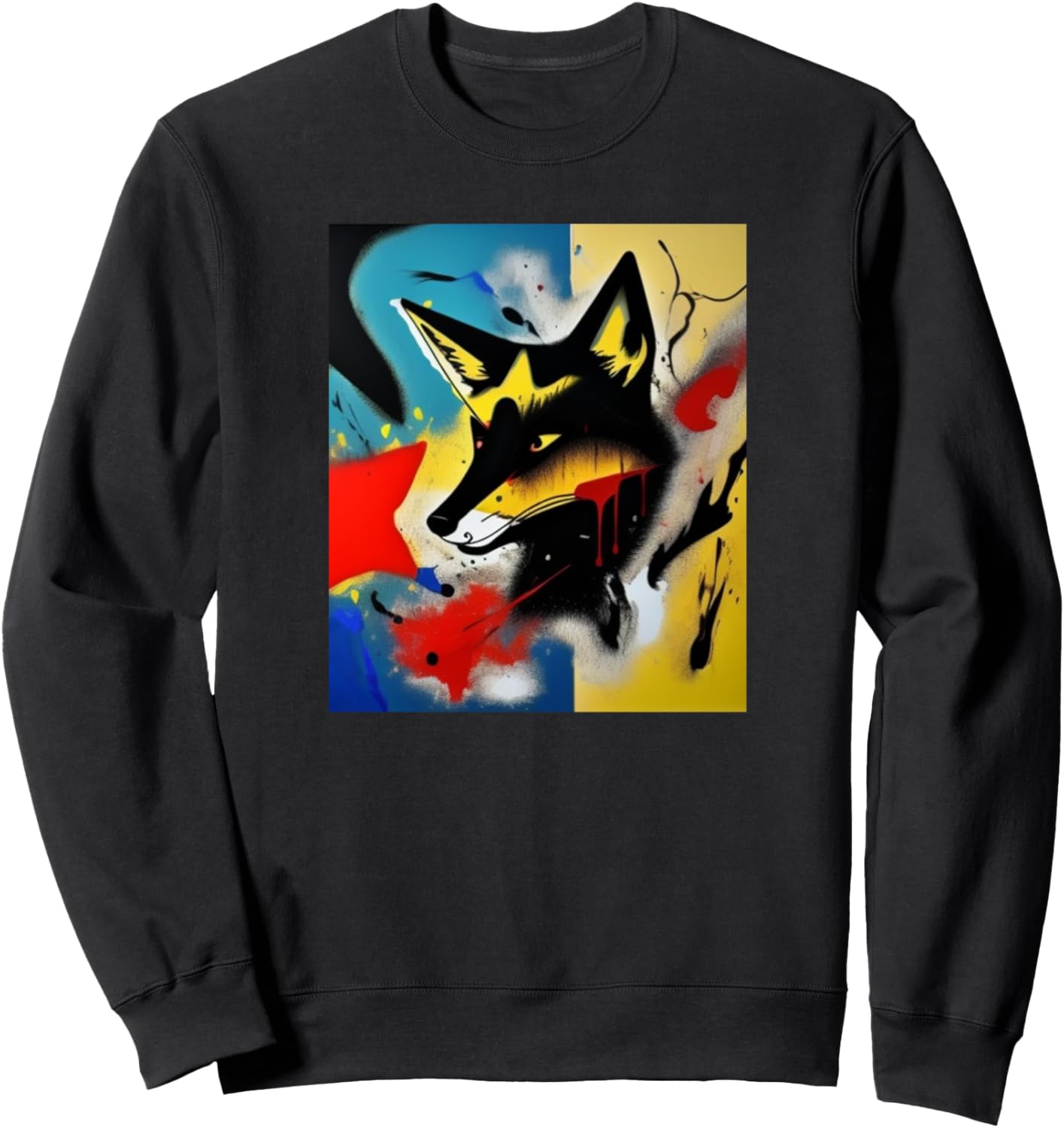 

Толстовка с красочным силуэтом лисы для любителей лис Foxes + Sly Animals Women Girls Kids Men Boys Gift, черный