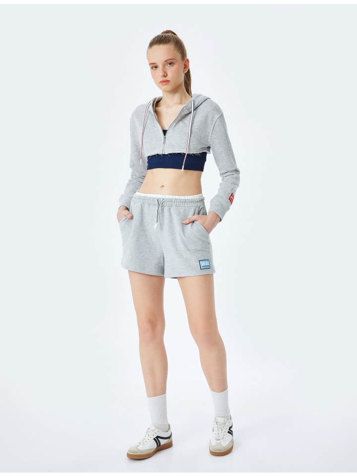 

KOTON Короткие шорты серого меланжевого цвета