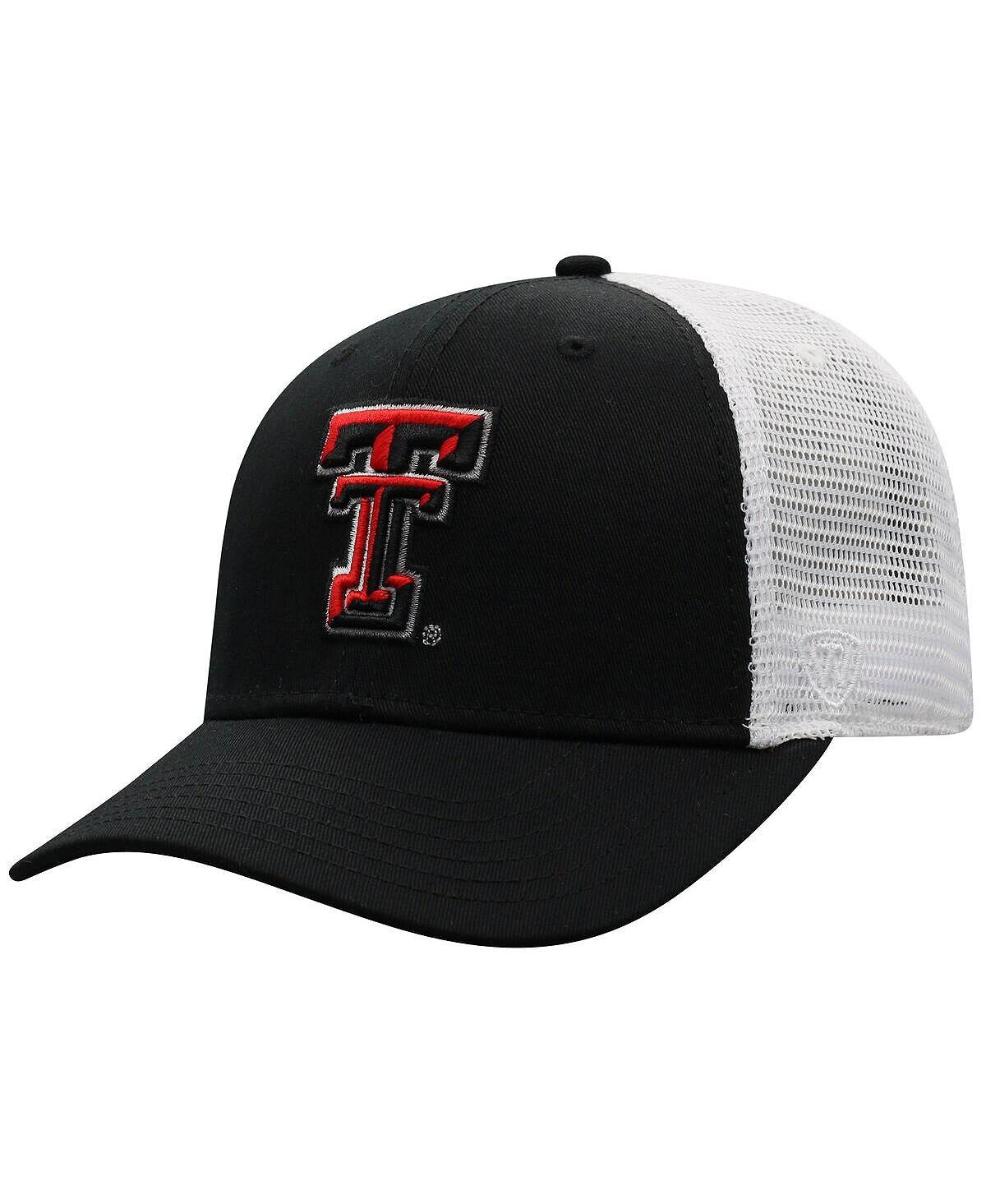 

Мужская черно-белая кепка Texas Tech Red Raiders Trucker Snapback Top of the World