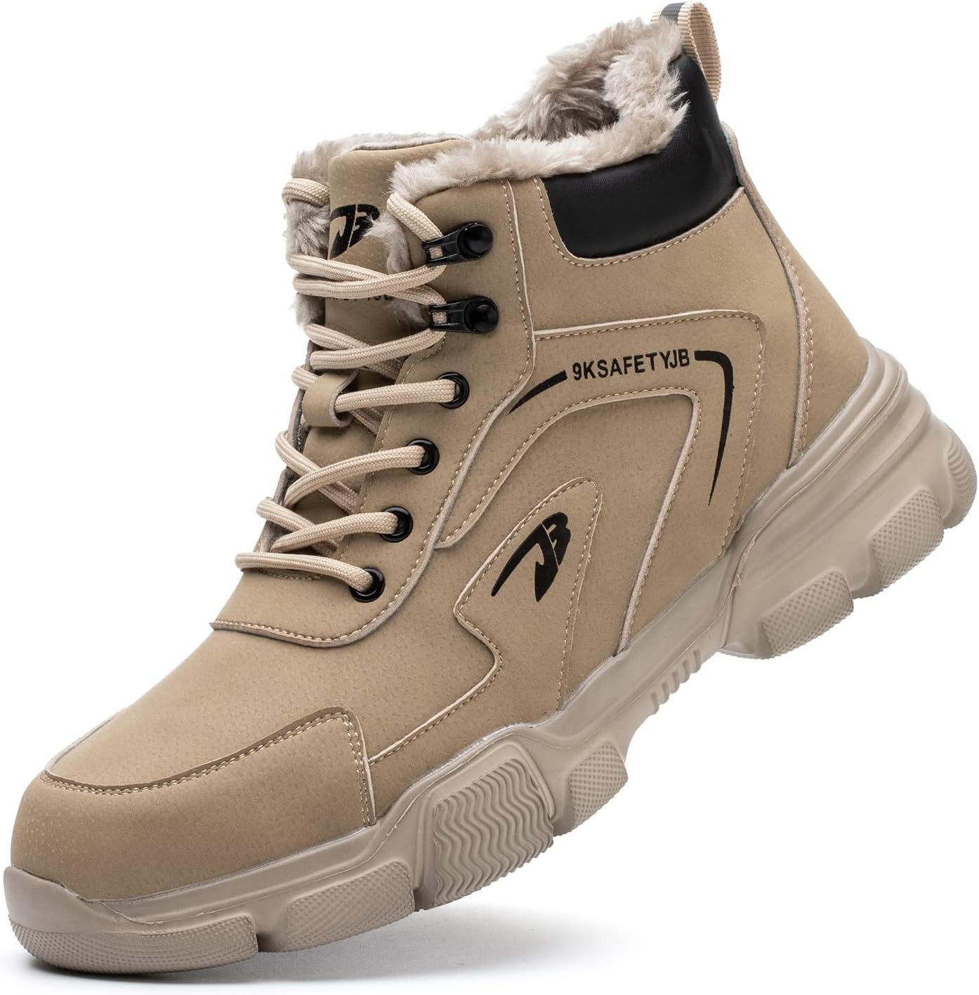 

Тактические водонепроницаемые ботинки LUDEY для мужчин, с металлическим носком, подошвой стойкой к проколам, зимние снегоступы, ботинки до щиколотки, противоскользящие боевые ботинки, бежевый