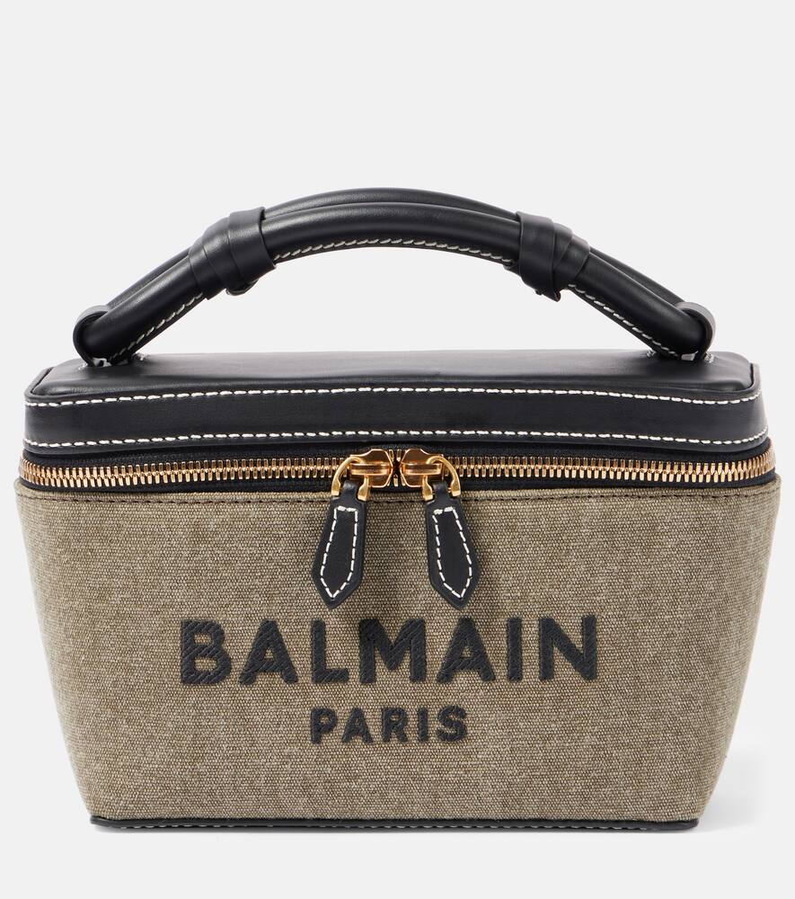 

Армейская холщовая сумка через плечо с кожаными вставками Balmain, Ubk - Ubk Kaki/Noir