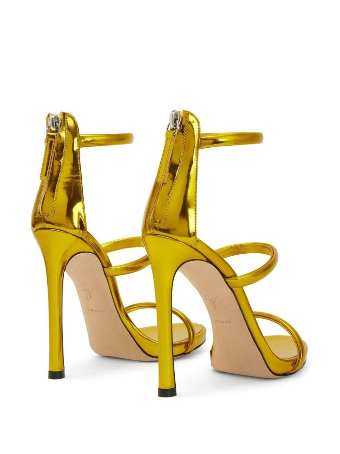 Giuseppe Zanotti босоножки на высоком каблуке с эффектом металлик, желтый — фото 3