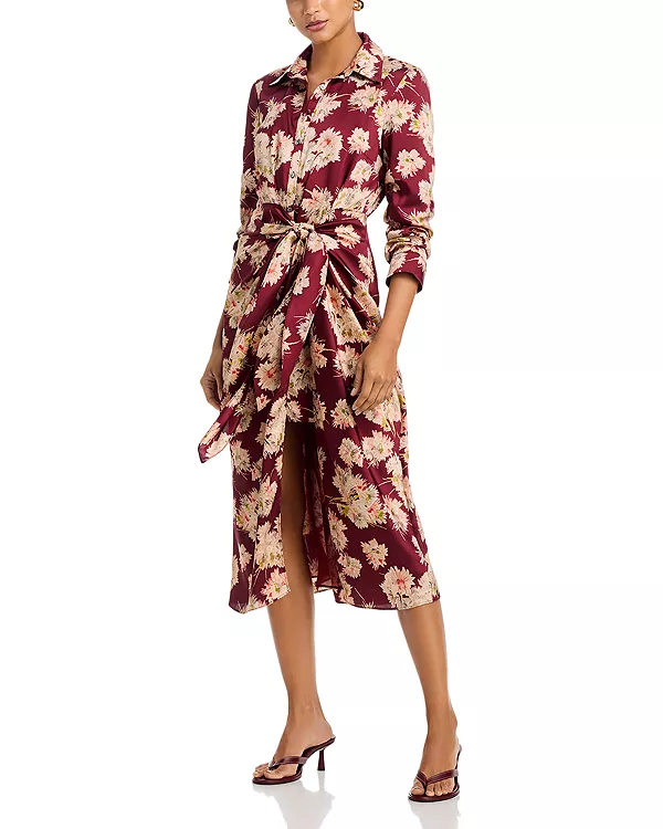 

Платье-Рубашка Mae букет Джейси с завязкой на талии Cinq À Sept, красный