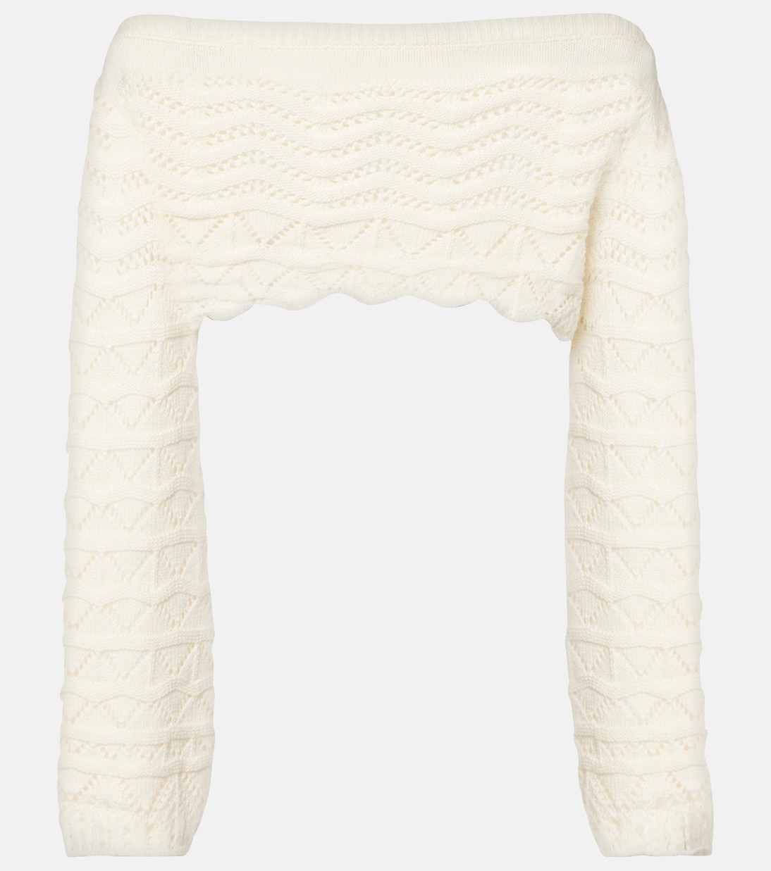 

Хелен полосатый укороченный топ с вязаным узором Bananhot, Knitted White