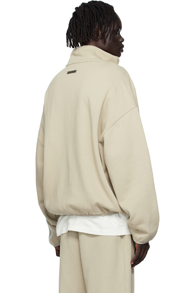 Fear Of God Essentials Спортивная куртка из флиса современного кроя цвета таупе — фото 3