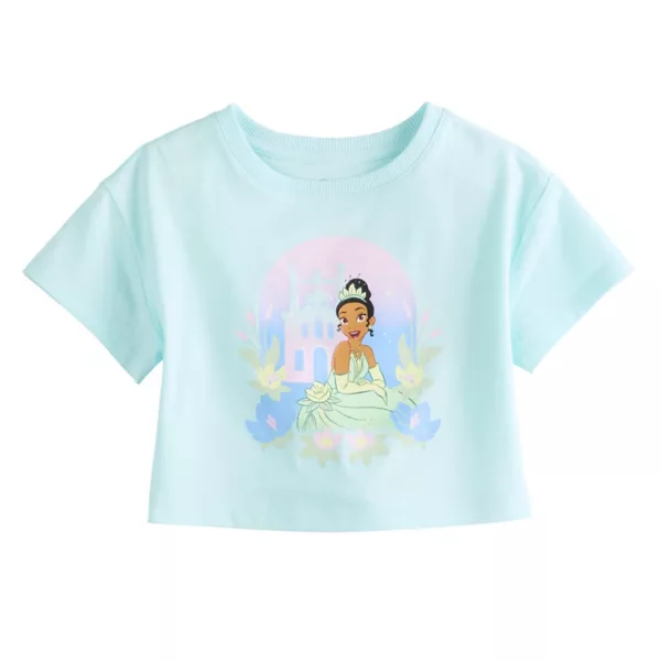 

Футболка с короткими рукавами и принтом для девочек от Disney Jumping Beans Disney/Jumping Beans, цвет tiana castle mint