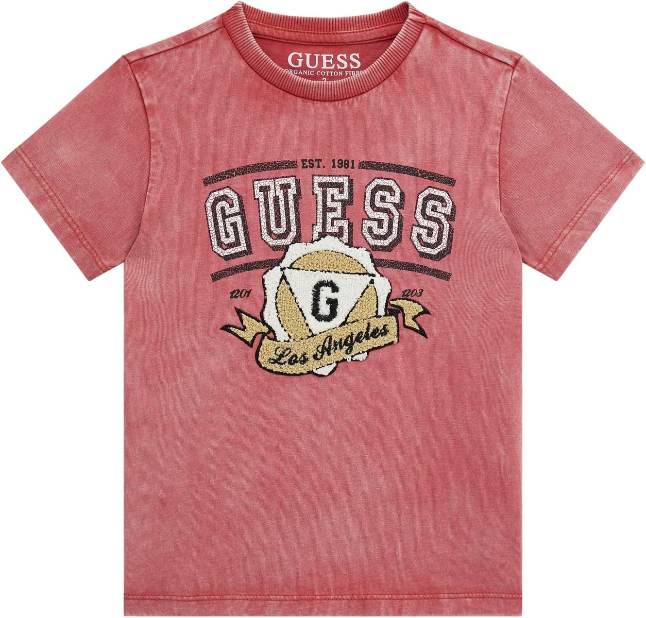

GUESS Мужская футболка с коротким рукавом Eco Washed, Cardinal Red, Серый, GUESS Мужская футболка с коротким рукавом Eco Washed, Cardinal Red