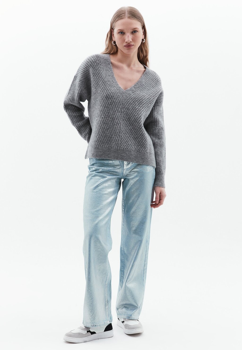 

Джемпер SOFT TOUCH V-NECK OXXO, серый