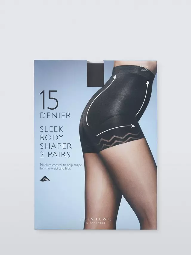 

Тайтсы John Lewis 15 Denier Sleek Body Shaper 2 шт, черный