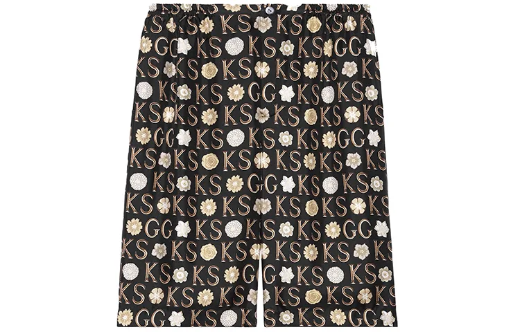 Шорты Gucci Ken Scott, с принтом, Black Brown