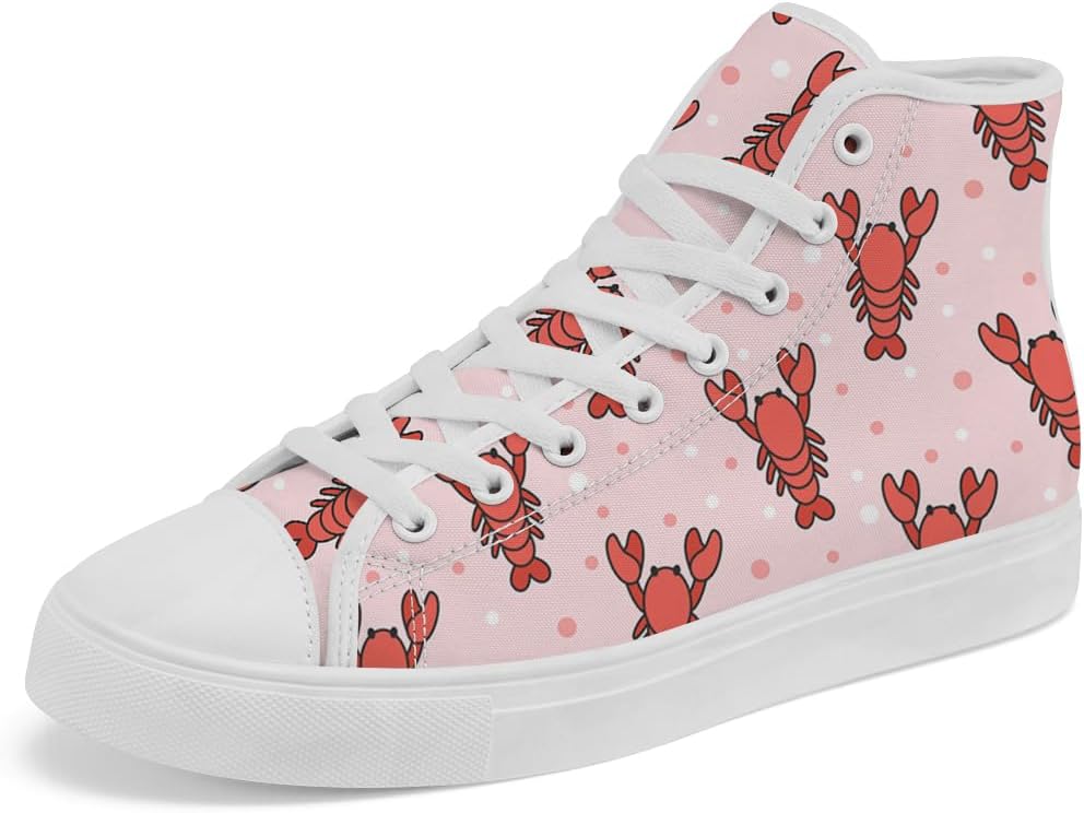 

Высокие кеды из холста Lobster, высокие кроссовки на шнуровке, повседневная обувь для женщин и мужчин Chebing, розовый