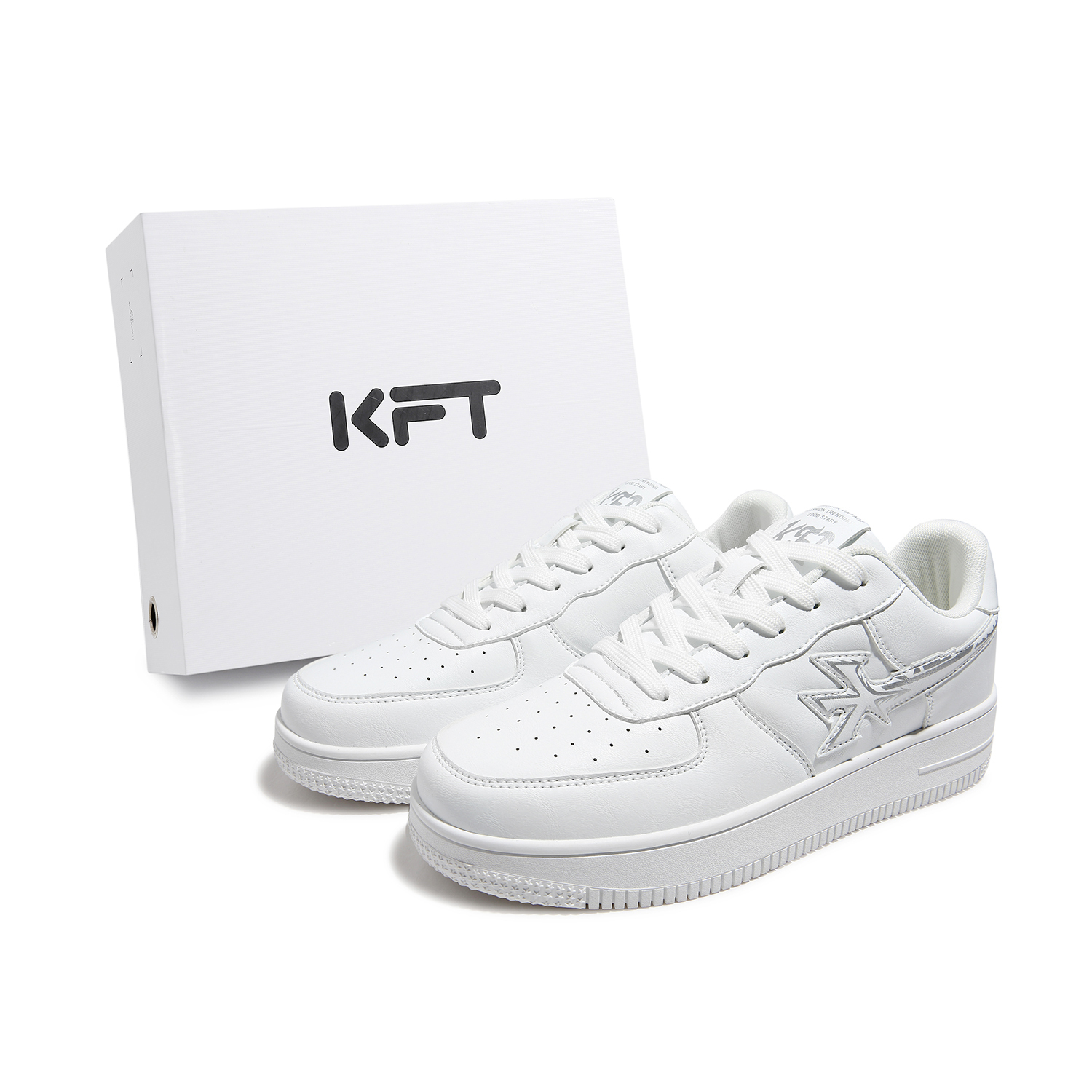 

KFT Увеличение роста устойчивые к истиранию легкие дышащие нескользящие низкие скейтбордские кроссовки унисекс классический белый, цвет Classic White