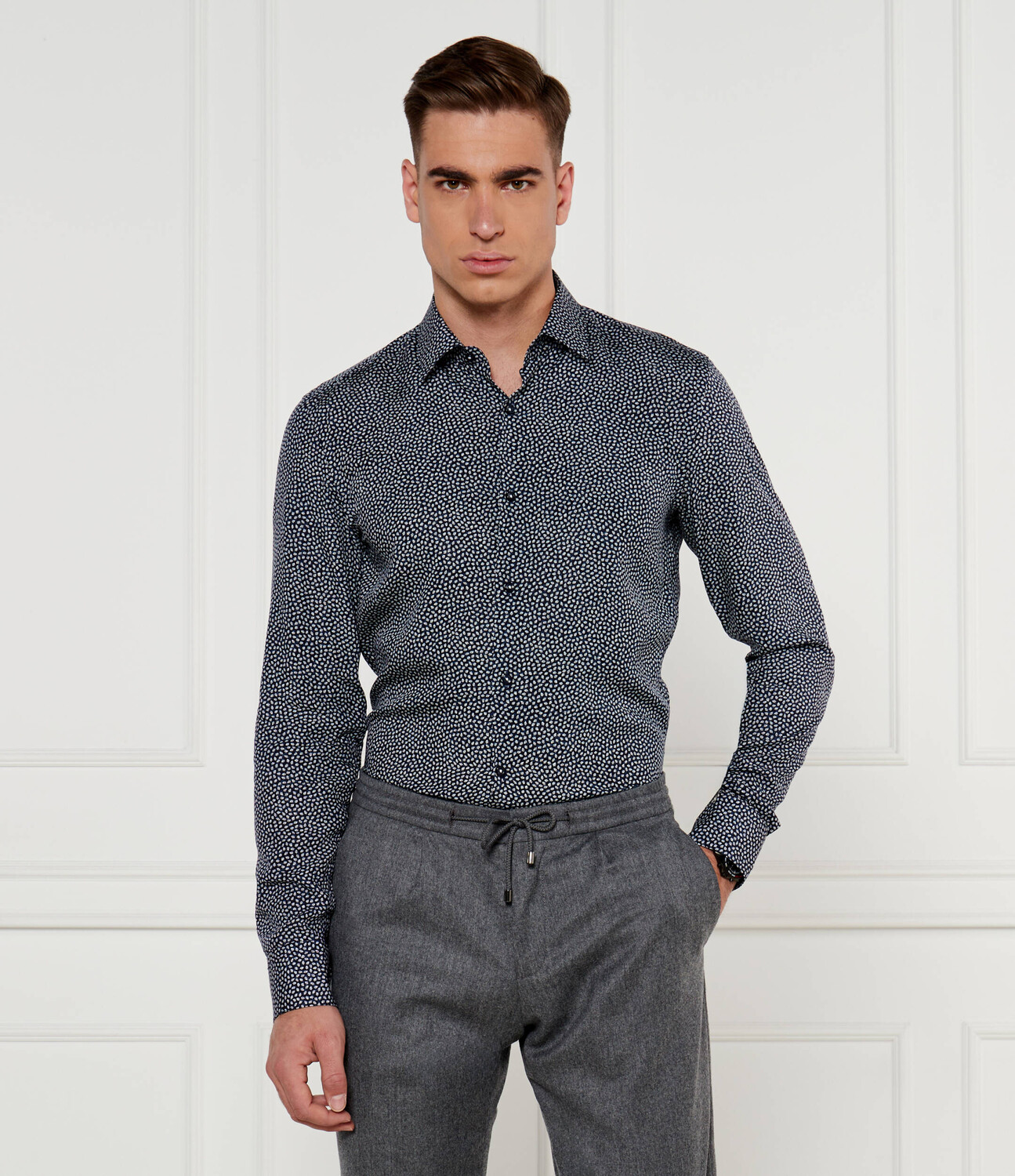 

Рубашка BOSS BLACK H-HANK Slim Fit, синий