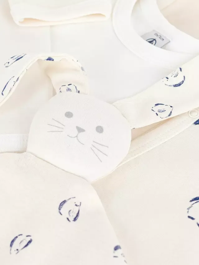 Подарочный набор детских хлопковых боди, белый Petit Bateau — фото 3