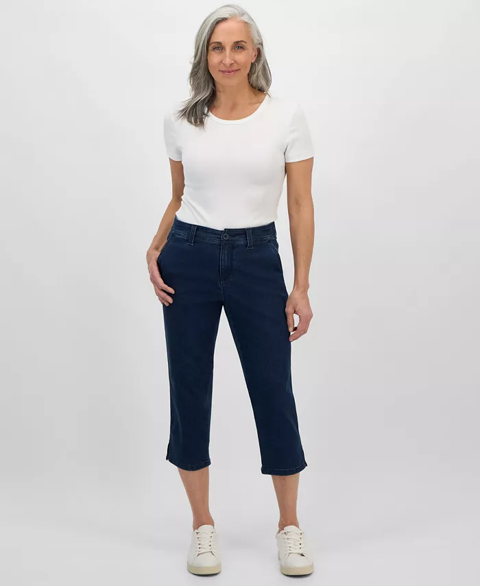 

Женские капри с комфортной талией средней посадки, Regular & Petite Style & Co, синий