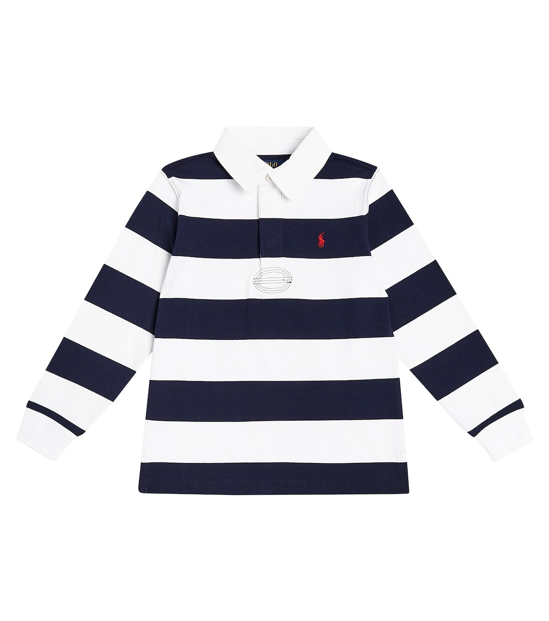 

Полосатая рубашка-поло из хлопка Polo Ralph Lauren, синий