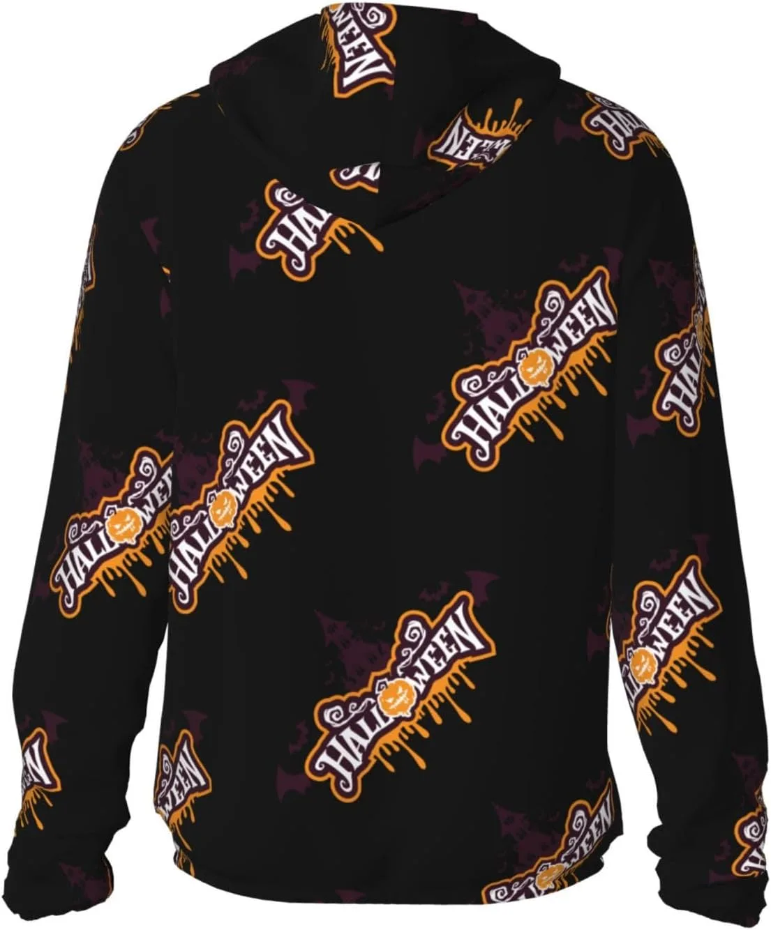 Толстовка с капюшоном Halloween Pattern, защита от солнца, легкая, на молнии — фото 4
